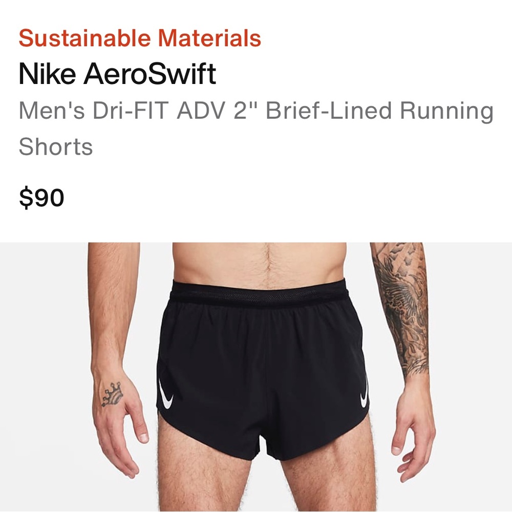 New with tags Nike Men's Dri-FIT ADV 2" Brief-Lined Running Shorts $90